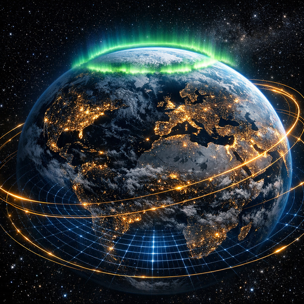 Earth from space with frequency grid